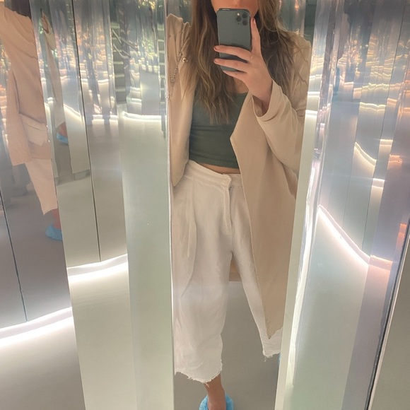 White balloon capri jeans - wide leg / straight leg jeans - Picture 2 of 7